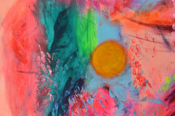 When The Sun Goes Down / Pink Abstract Artwork