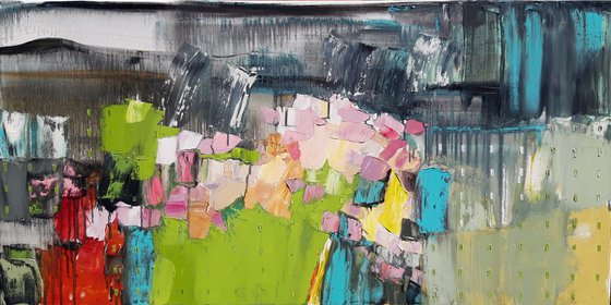 Flowers by the water.