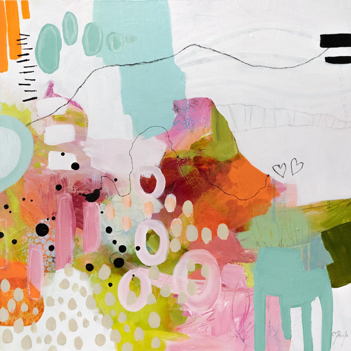 Organic Abstract Acrylic Painting By Chantal Proulx, 24 X 24, And Yet, I Still Dream, Original Artwork