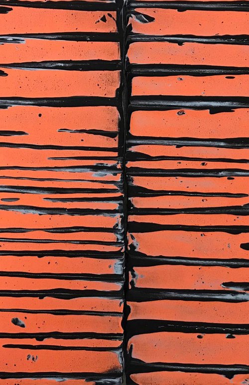 Untitled (black, blue, orange), 2020 by Mark Harrington