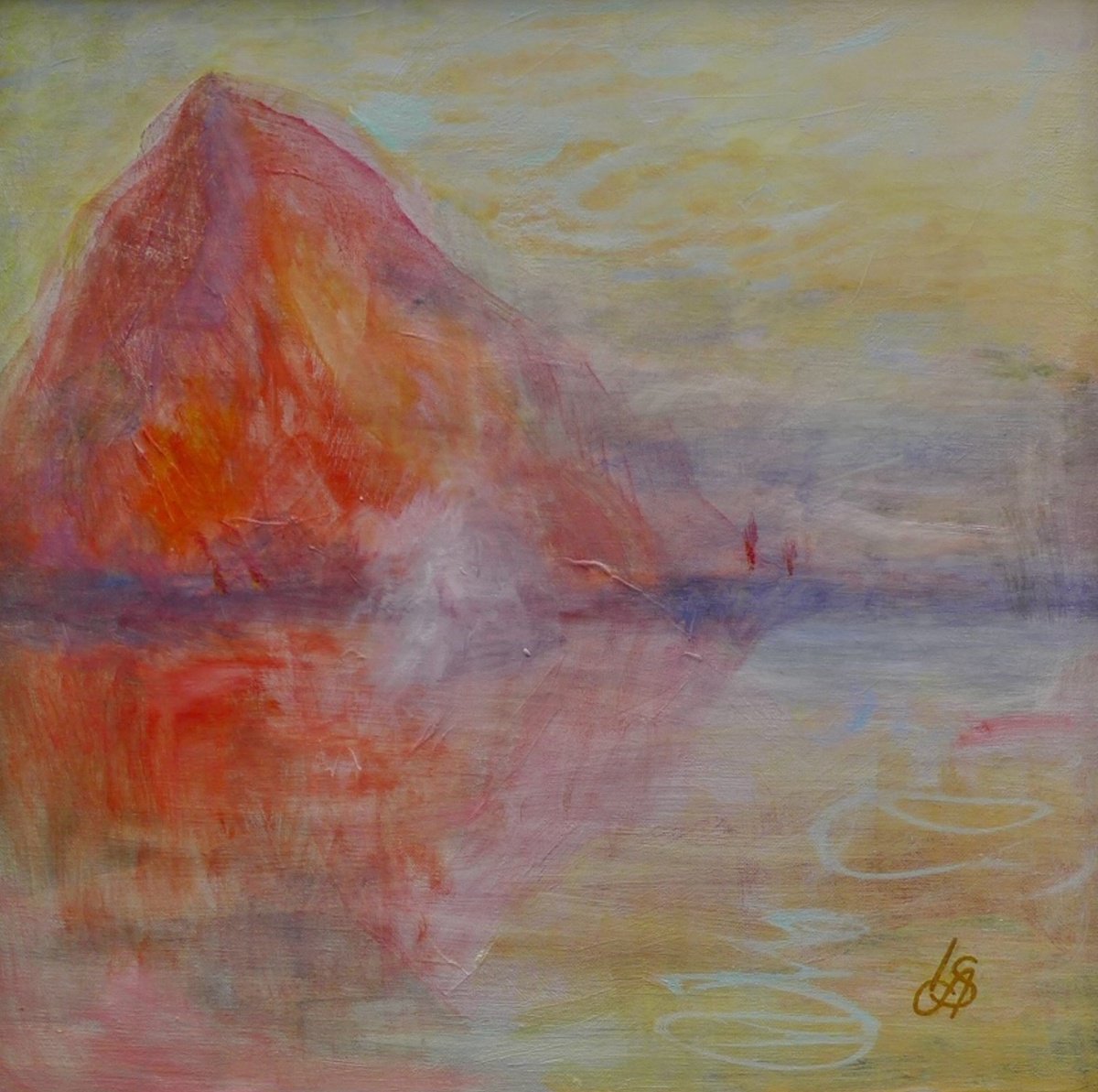 Impressionistic Landscape Oil Painting By Irina Smirnova-Seymour, 20 X 20, Red Rocks, Original Artwork