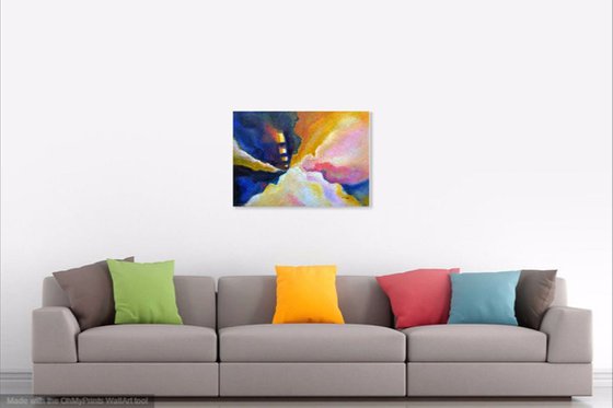 Emergence The new beginning abstract colorful inspirational painting