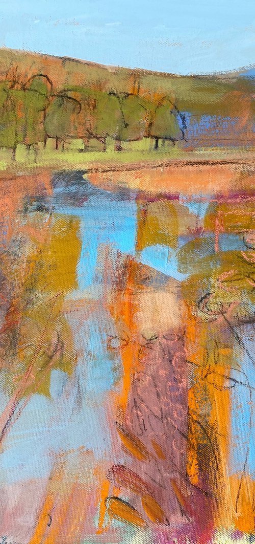 Pond with Bright Light by Chrissie Havers