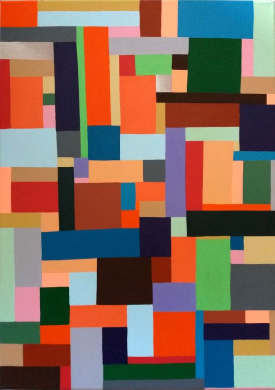 Playful Rectangles  _ Large Abstract_150x70cm (59"x27.5")