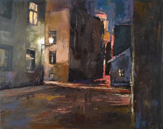 City night(40x50cm, oil painting, ready to hang)