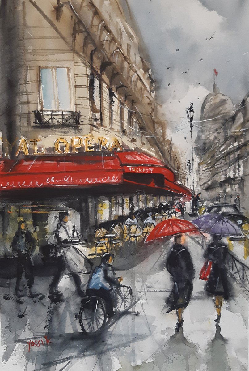 opera cafe in paris by Yossi Kotler