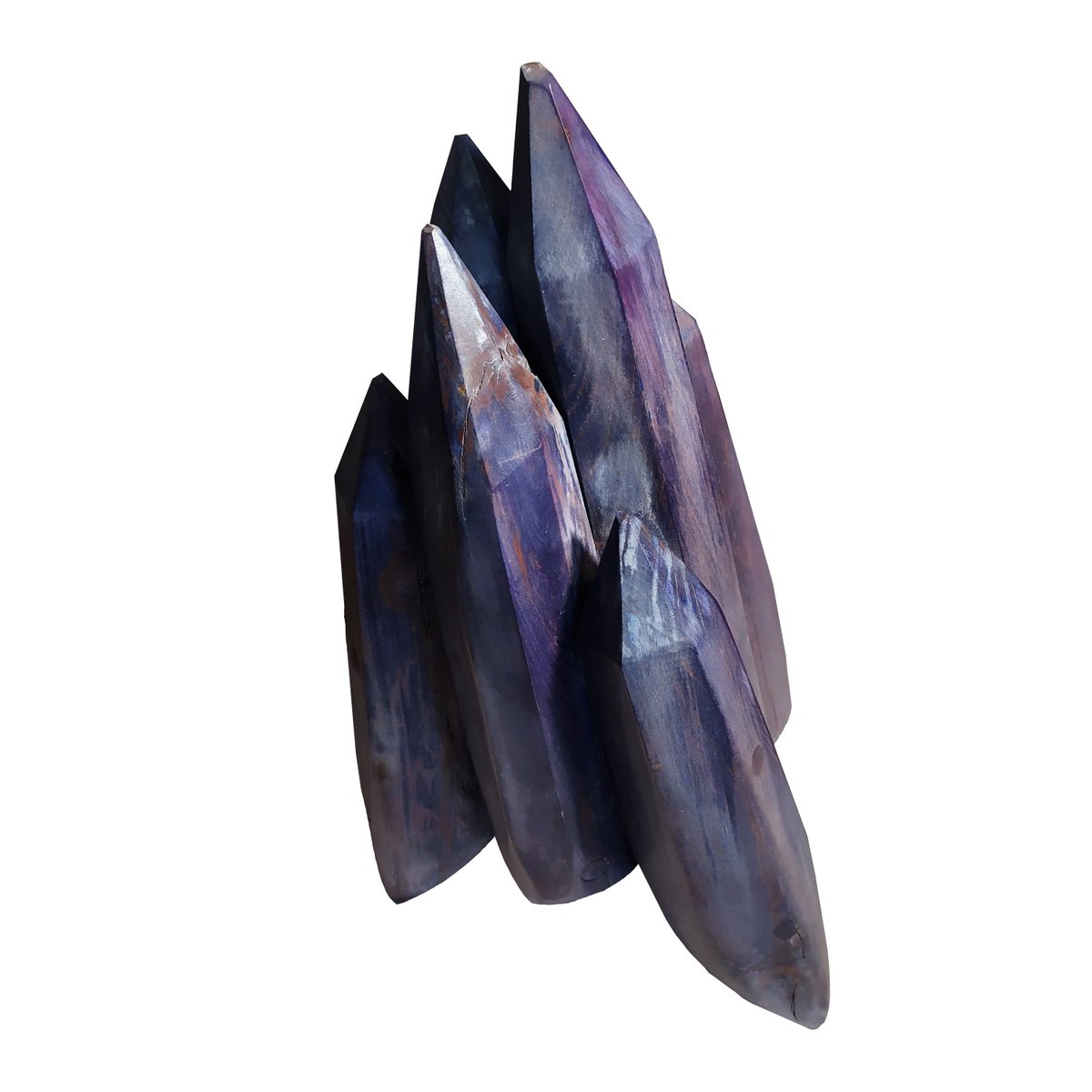 Abstract Wood Sculpture By George Troyanov, 12 X 20, Sapphire Ii, Original Artwork