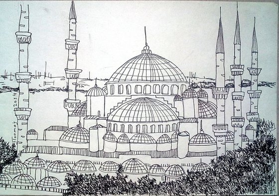 blue Mosque in line