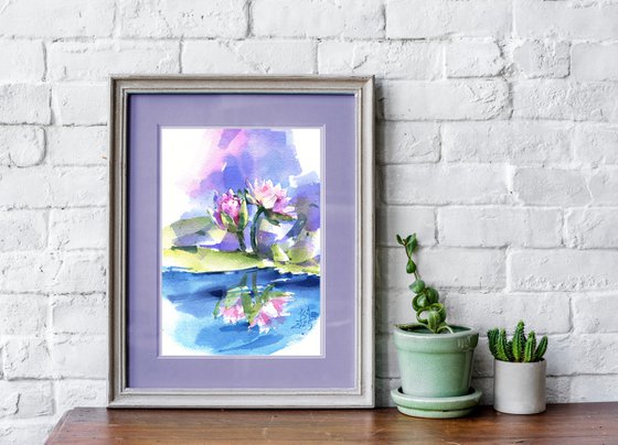 Diptych "Pink Lotuses"