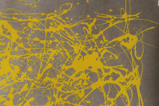 Yellow Energy- Style Jackson Pollock