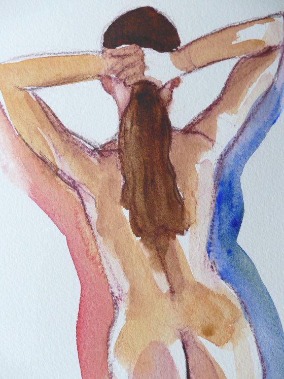 female nude back study