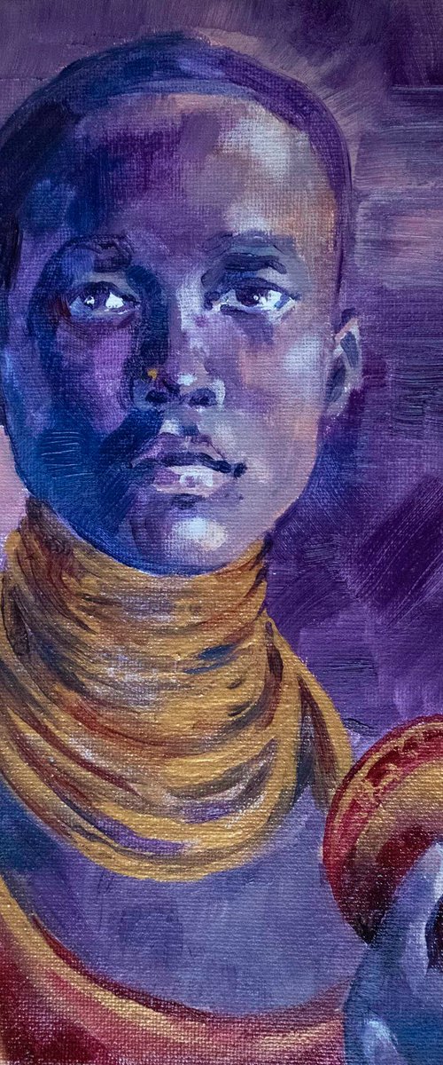 Girl with golden garnet by Kateryna Bortsova