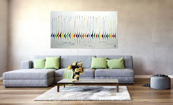 White Race II - Abstract- Sailboat Painting- Acrylic Canvas Wall Art