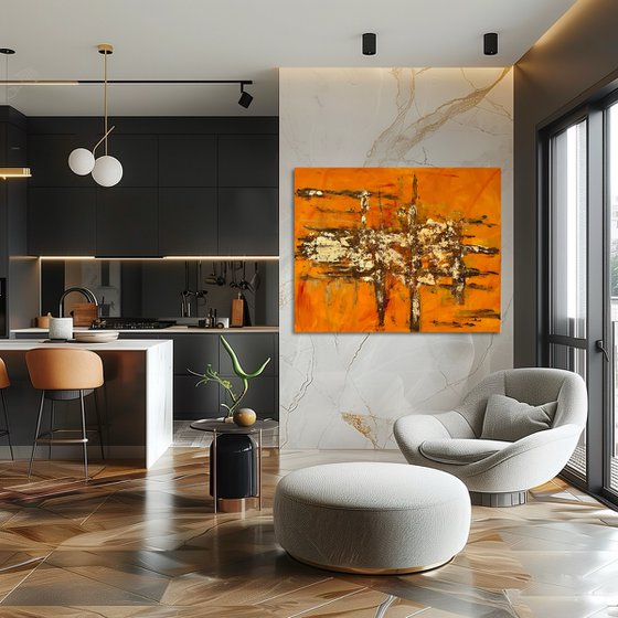 Golden Streets Acryl Blattgold