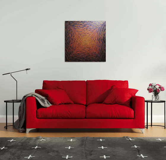 Large gold orange pink square gradient