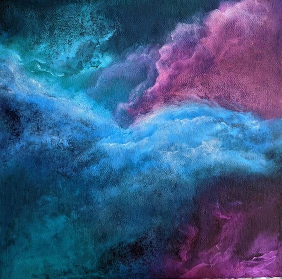 Skybound - Abstracted Finger Painted Nebula / Clouds