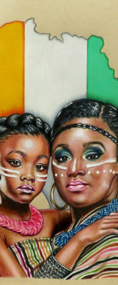 "African mother and daughter" by Monika Rembowska