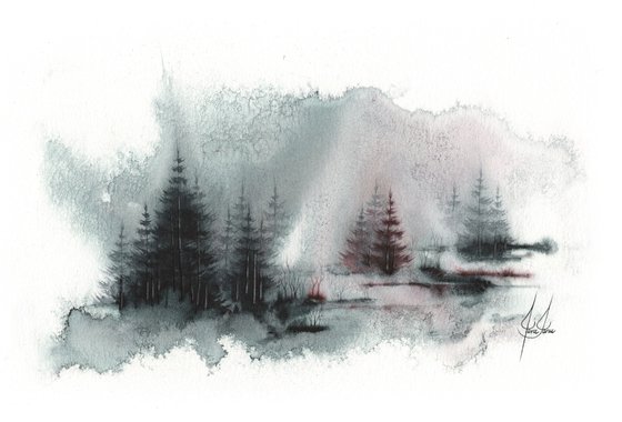 Places XXXIV - Watercolor Pine Forest