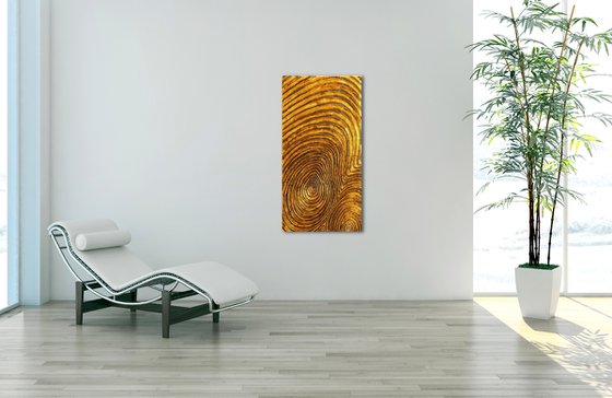 Woodcuts #1 | Gold Wall Sculpture