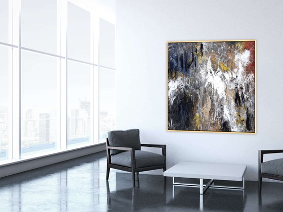 Large Abstract Neutral Brown Beige Colors Textured Painting Modern Art  Copper Bronze Gold Abstraction Landscape Contemporary Artwork Modern Art for Living Room