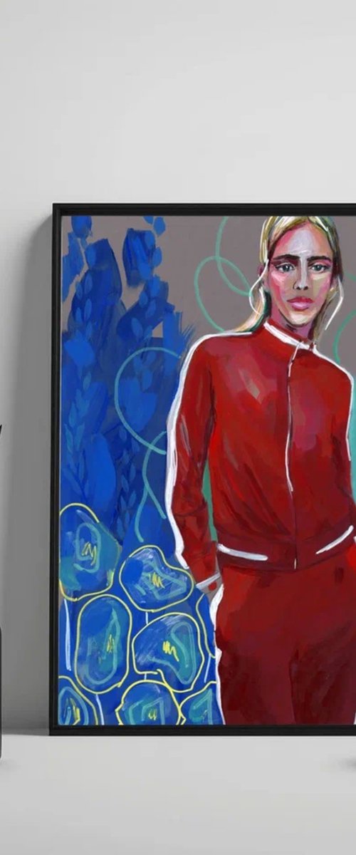 Red Woman Portrait by Sasha Robinson