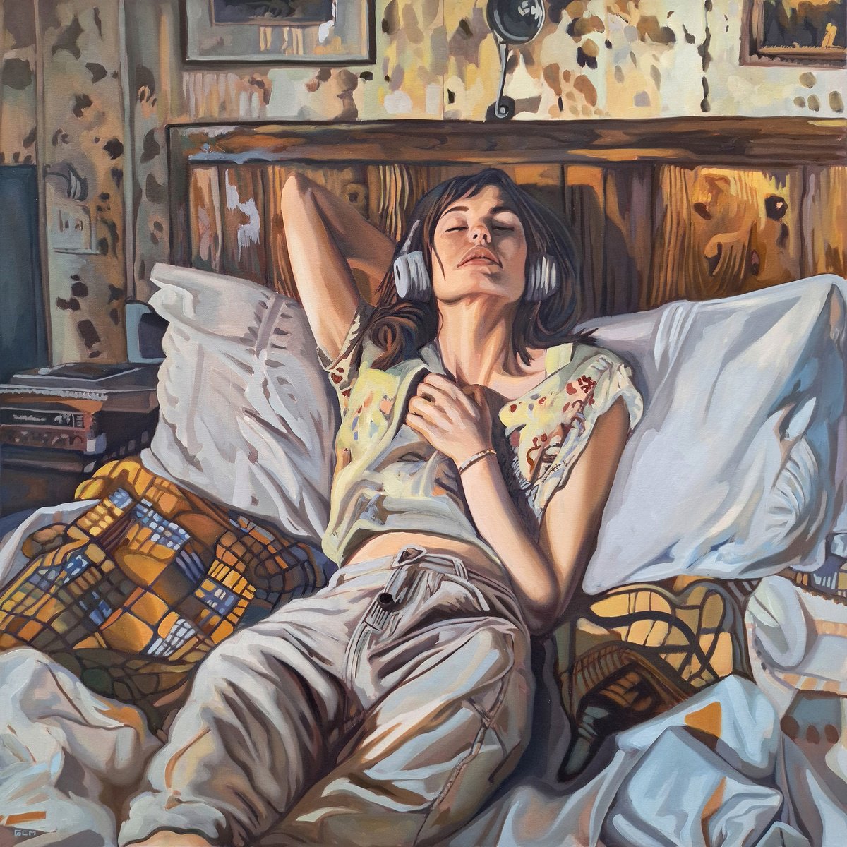 Photorealistic Portrait Oil Painting By Gabriel - Cristian Matei, 35 X 35, Colours Without A Name, Original Artwork