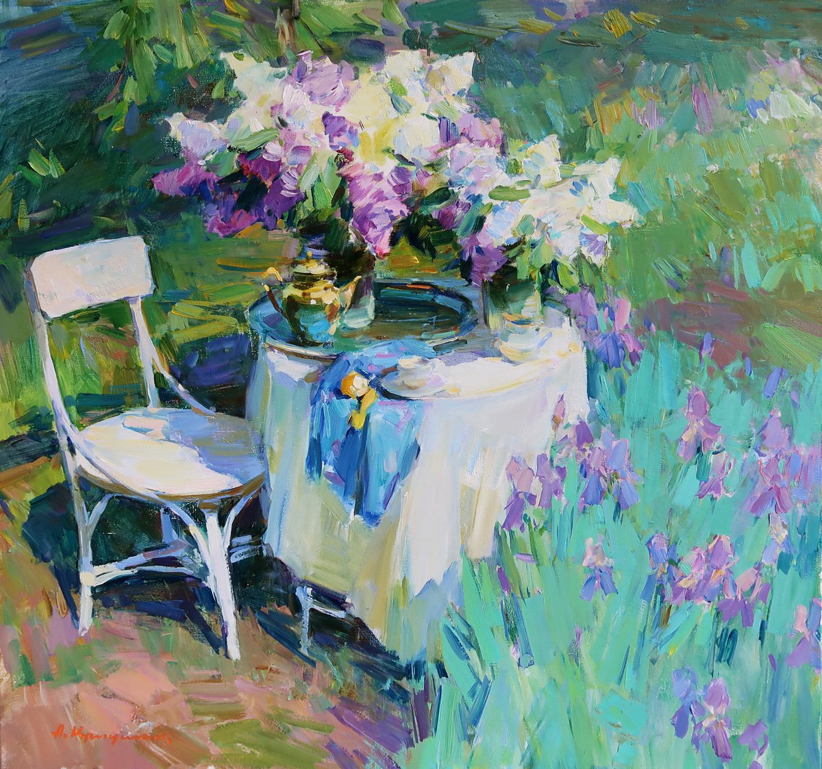 Irises and Lilacs by Aleksandr Kryushyn
