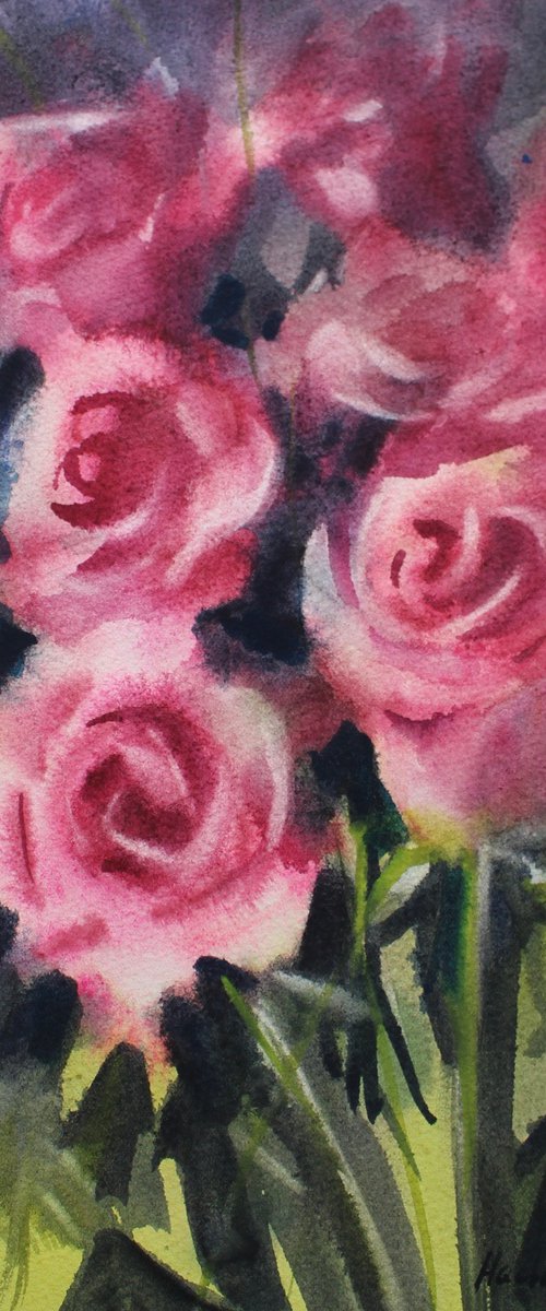 Roses. Original artwork . by Nadiia Dubei