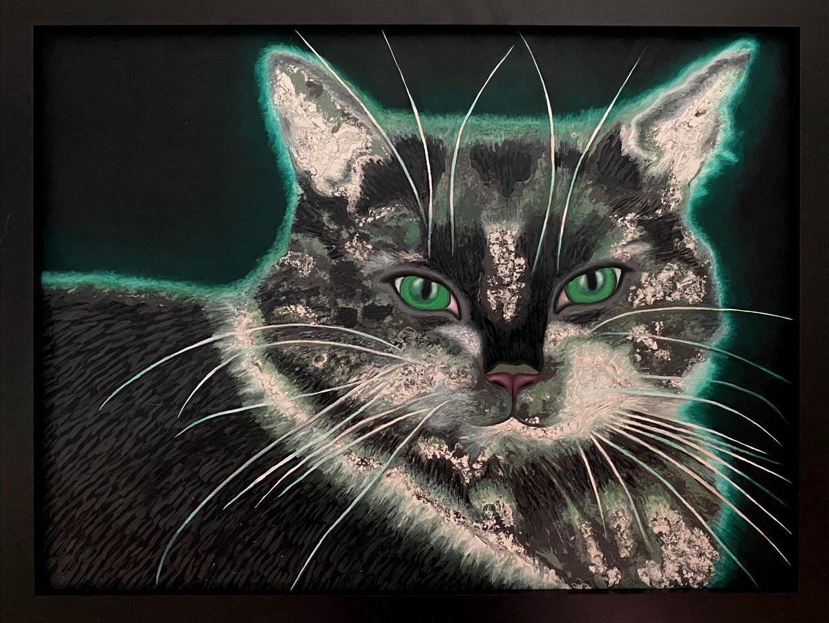 Surrealistic Animal Oil Painting By Stefano Pallara, 17 X 13", Archie, Original Artwork