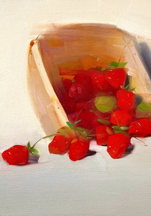 Strawberries, Original oil painting, Handmade artwork, One of a kind by Vahe Yeremyan