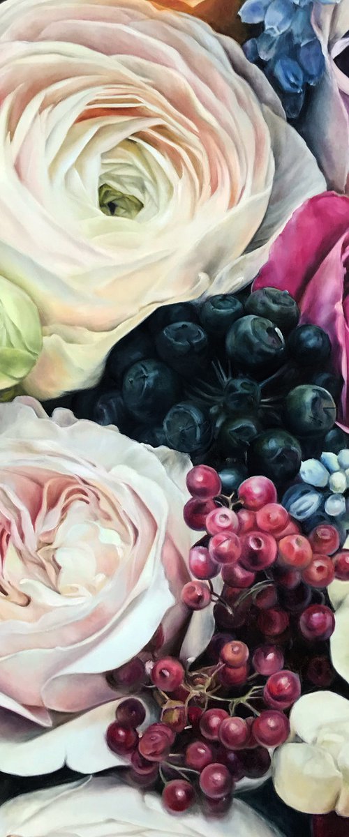 Square oil painting "Love for flowers" 85 * 85 cm by Ivlieva Irina by Irina Ivlieva