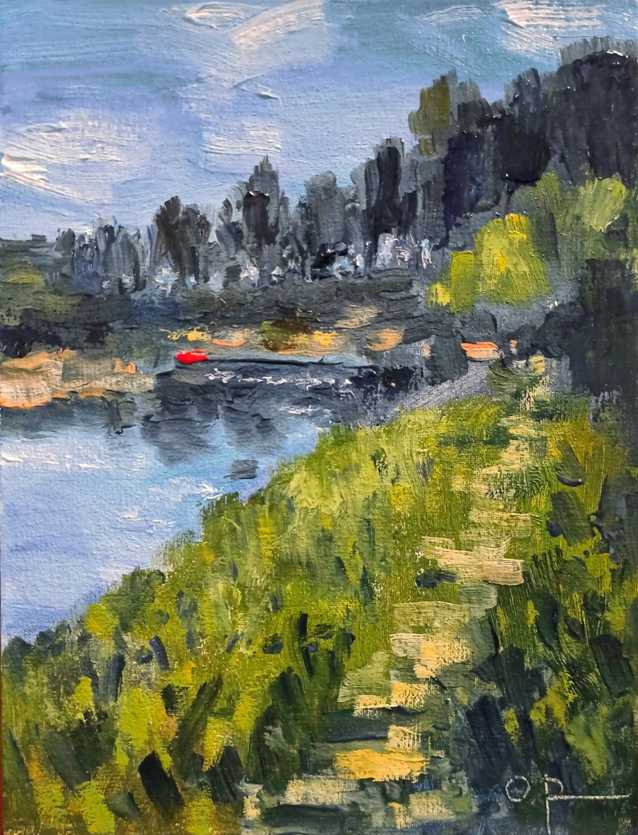 Impressionistic Landscape Oil Painting By Oleh Rak, 6 X 8", Impression. September, Original Artwork