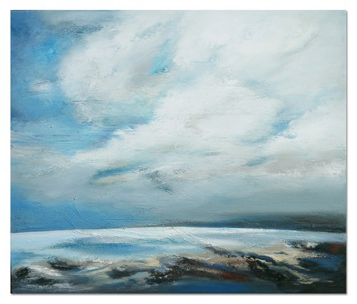 A large seascape painting  "Sea Air" by Olesia Grygoruk