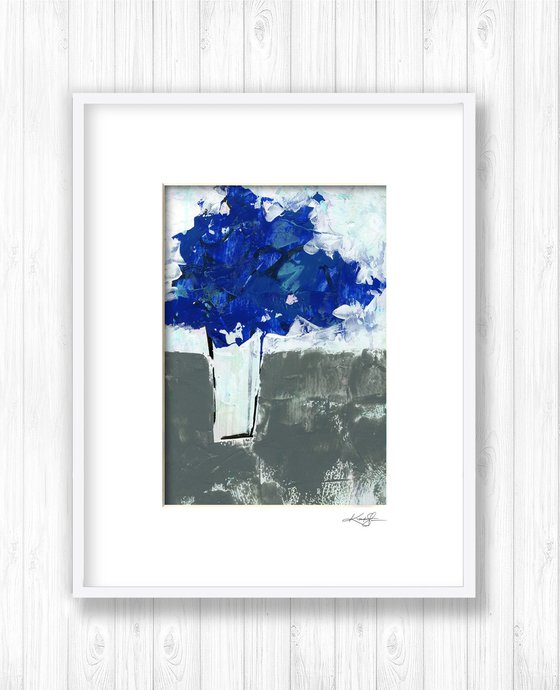 A Bouquet Of Blue 7 - Mixed Media Floral Painting by Kathy Morton Stanion