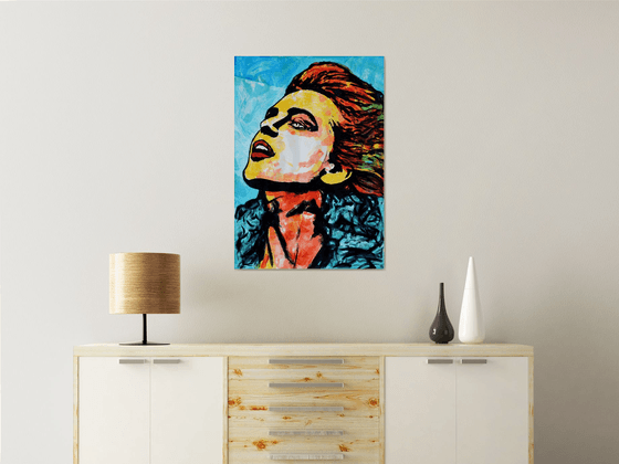 Sunrise Wind - Large Emotional Original Modern Art Painting Portrait