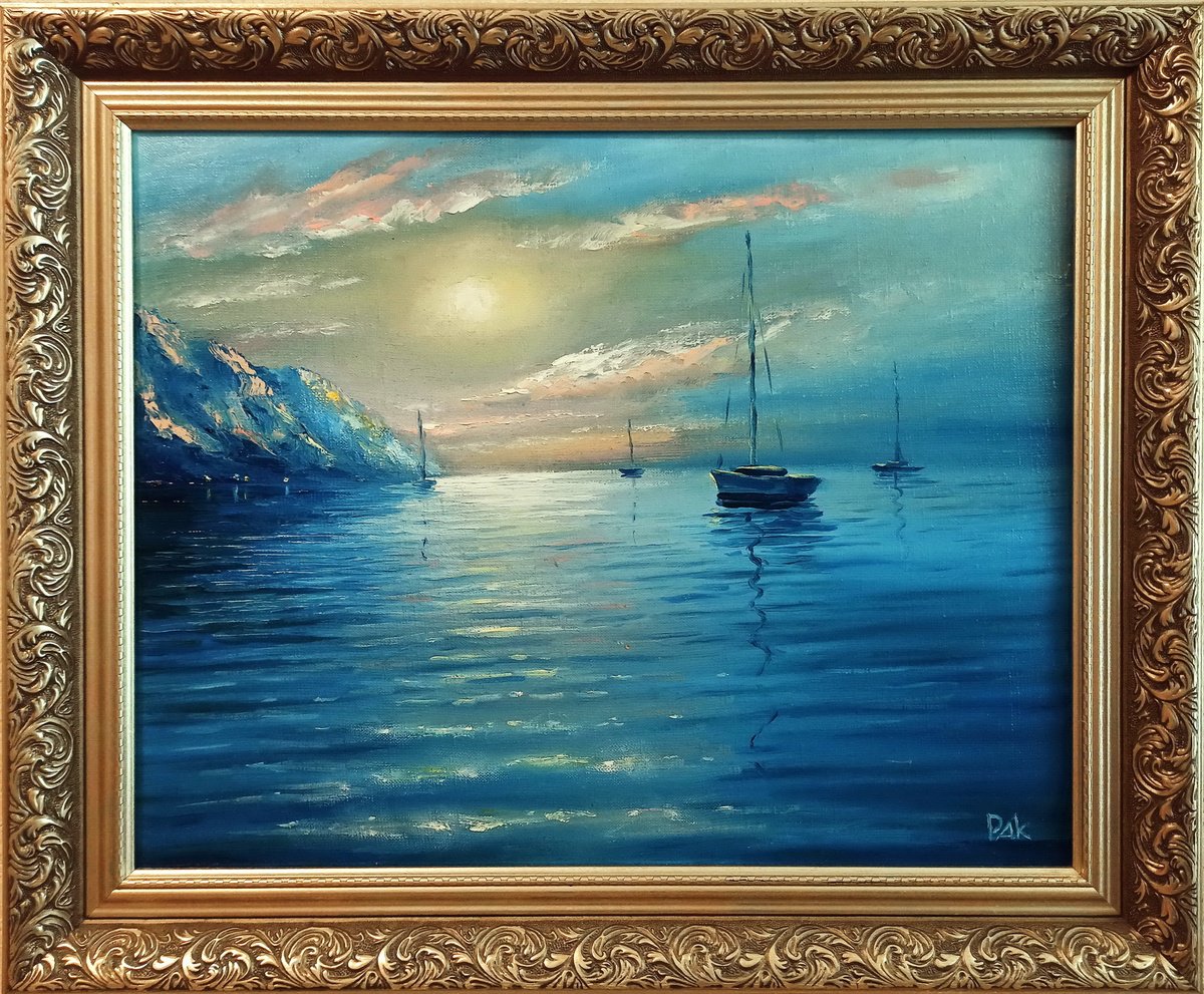 Impressionistic Landscape Oil Painting By Oleh Rak, 24 X 20", Calm 2, Original Artwork