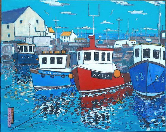boats in pittenweem harbour