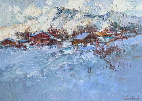 Rural Winter Landscape by Anastasiia Valiulina