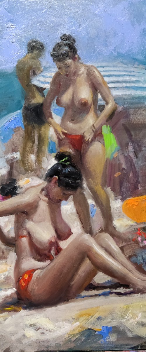 Sea, Sun, Two Swimmers by HELINDA (Olga Müller)