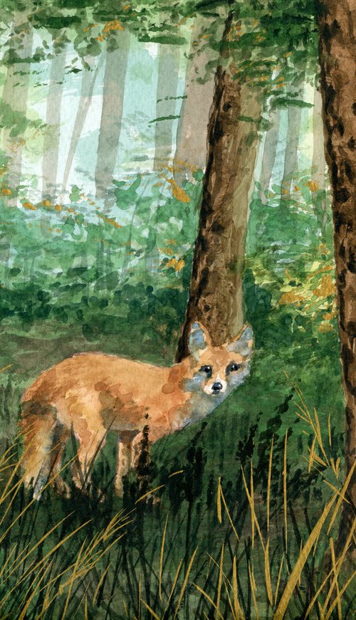 Fox in a Glade by Lisa Mann
