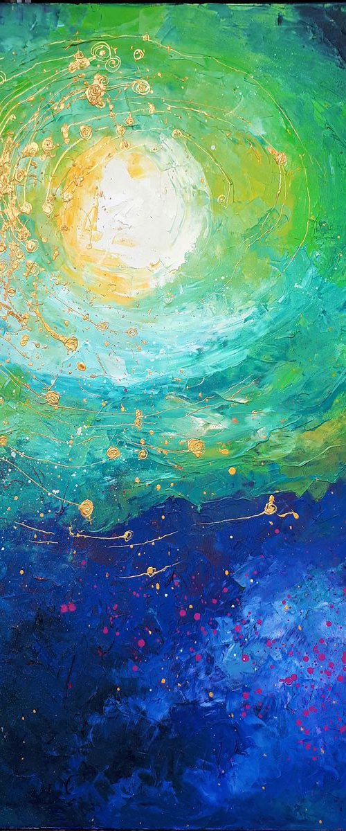 Shine Through Blue  (90x120cm) by Simon Tünde