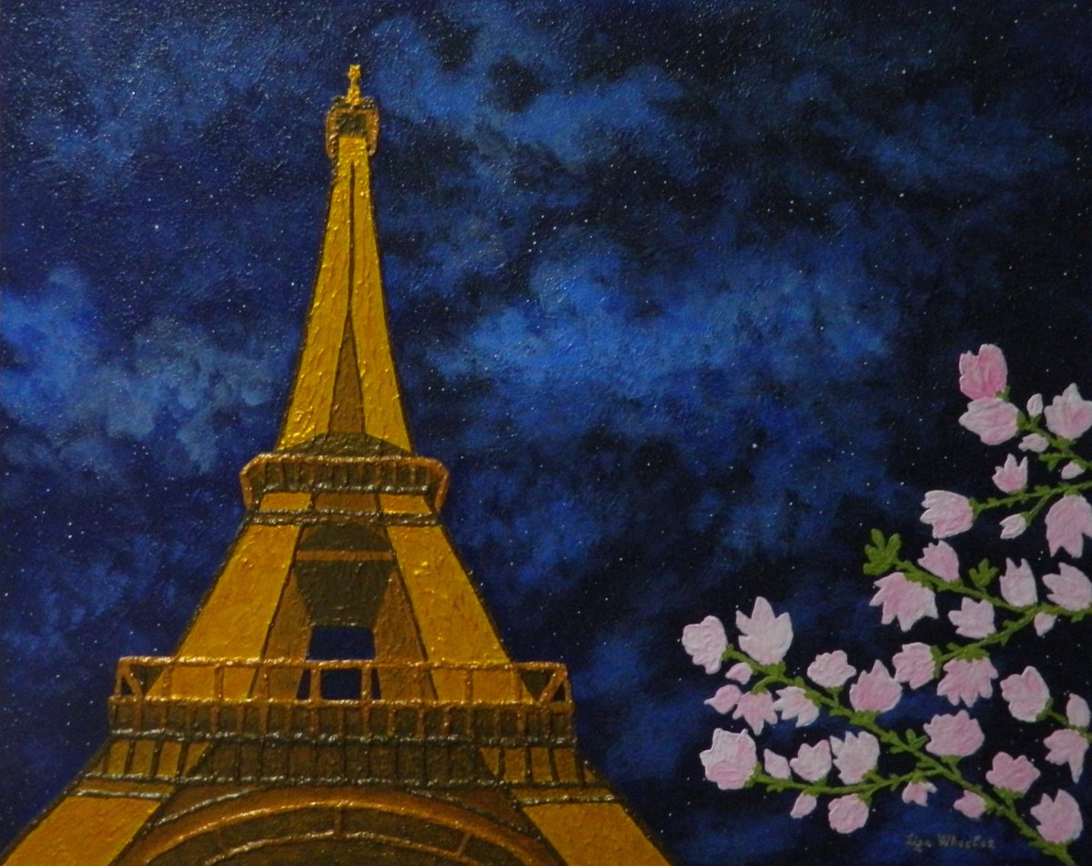 From Paris with Love - Eiffel Tower romance landscape by Liza Wheeler
