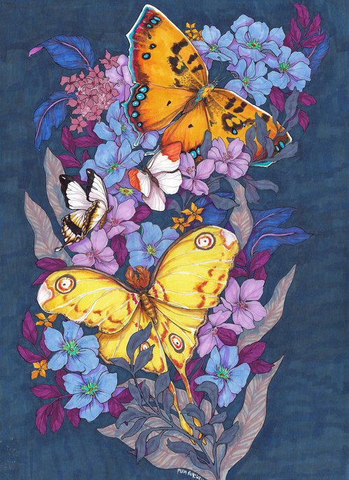 Golden moths by Josephine Blackman