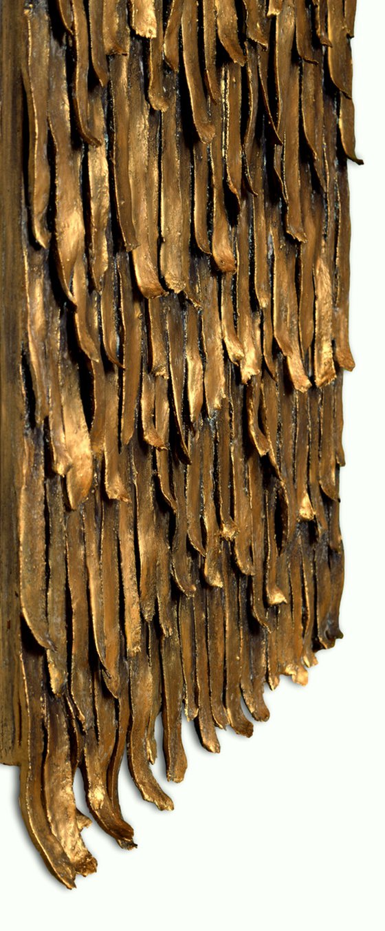 Bark Variation #02 | Aged Brass Wall Sculpture