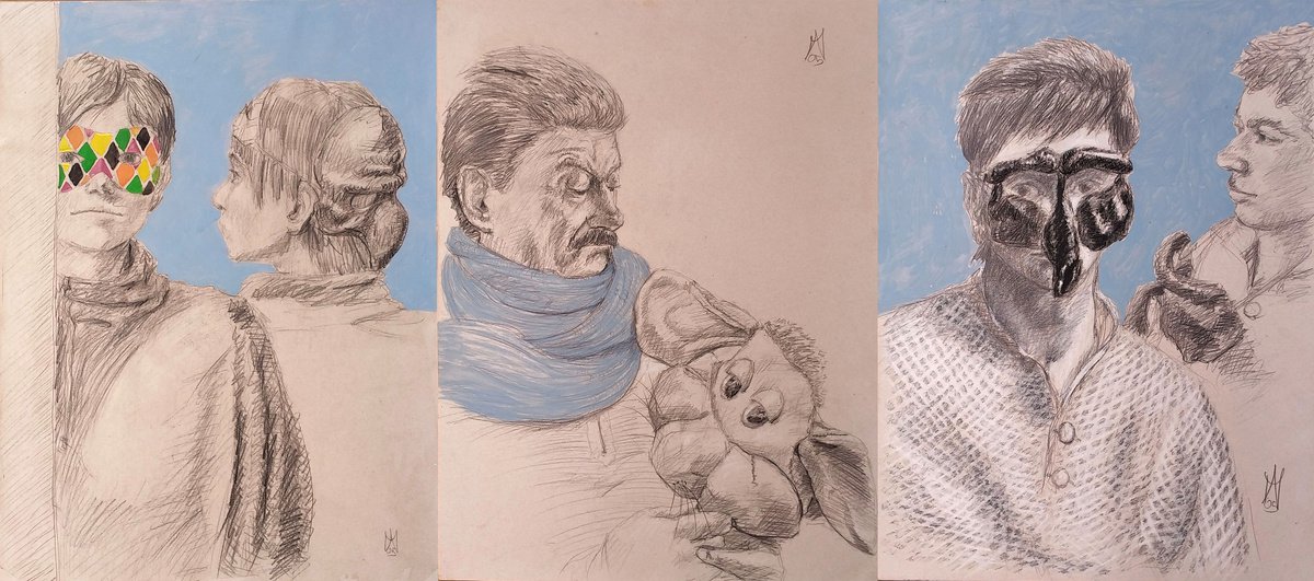 Portrait Painting By Antonio Mele, 59 X 26, Essere O Non Essere, Original Artwork