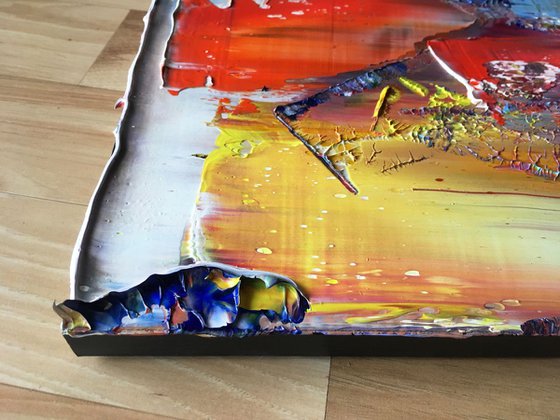 "Falling In Love" - Original PMS Oil Painting On Wood - 28 x 11.5 inches