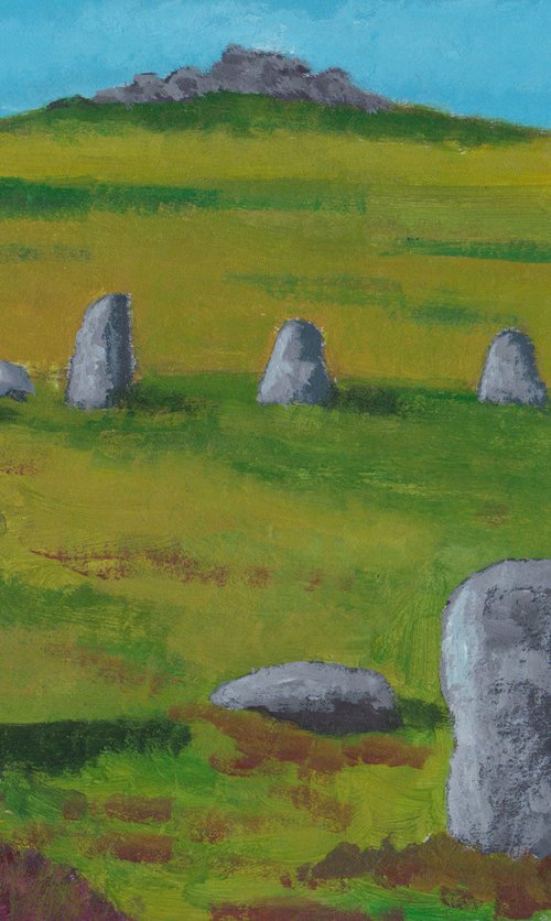 Tregaseal stone circle and Carn Kenidjack by Tim Treagust