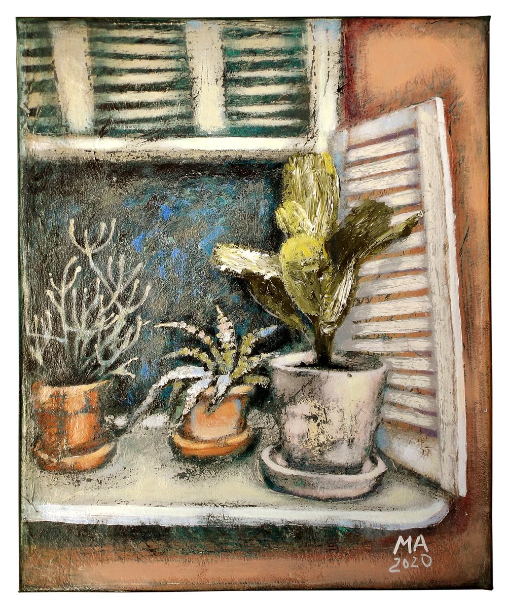 Plants on the windowsill by Margarita Alexandrova