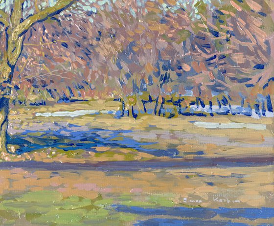 In early spring. Willow tree