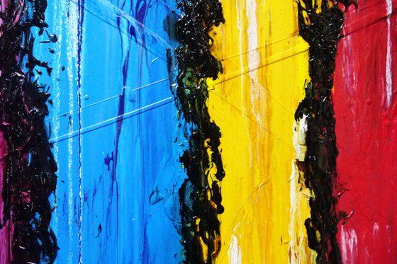 Colour Form 240cm x 100cm Colourful Textured Abstract Art